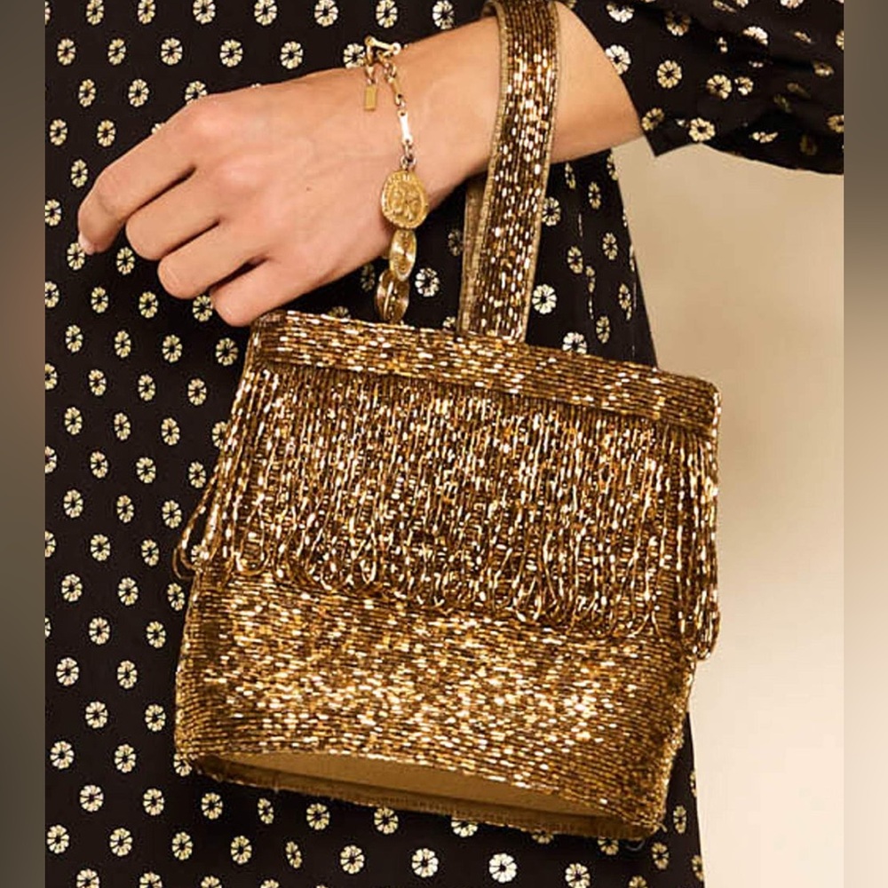 Rixo Zenni Beaded Bucket Bag